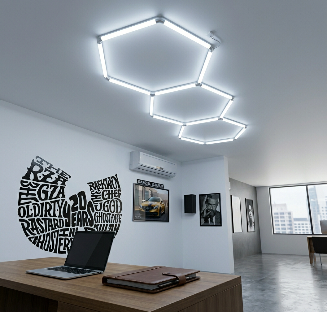 Hexagonal Lights Grid - 3 Hexagons