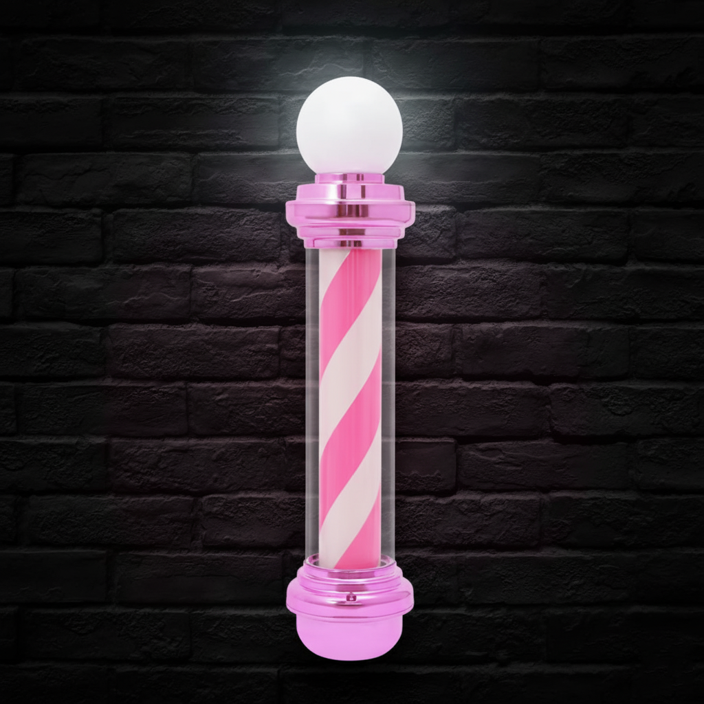 Barber Rotating Pole Lights (Pink, 85cm x 25cm)