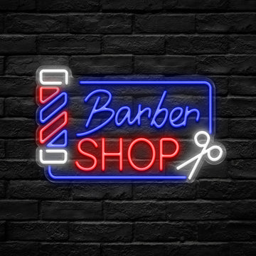 Barber Shop Barber Pole Multi-Color LED Neon Sign - HexaGara
