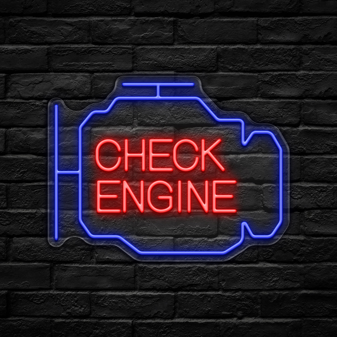 Check Engine LED Neon Sign - HexaGara