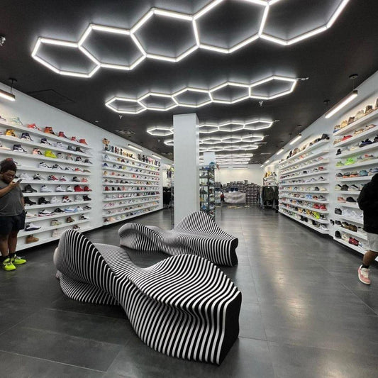 large hex lights in retail stores