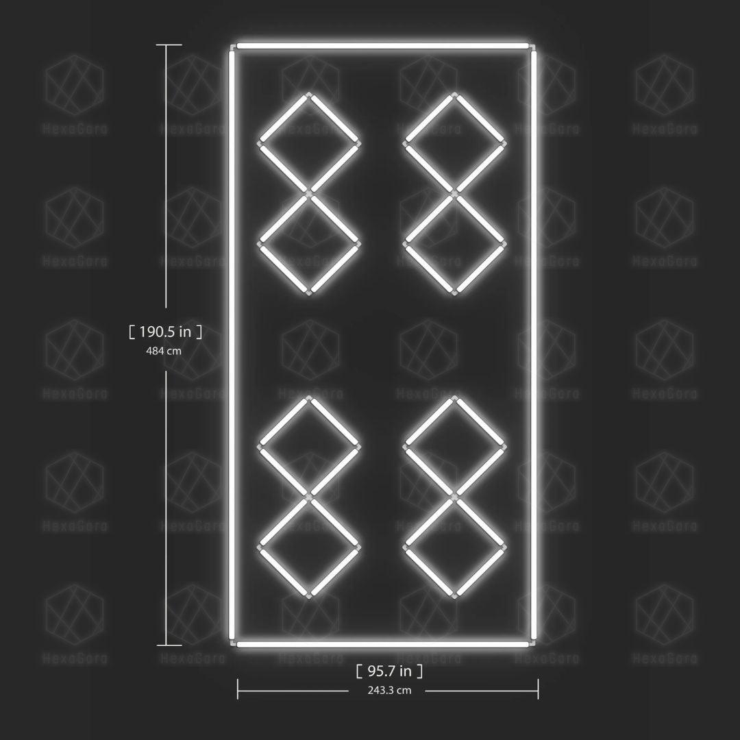 Diamond Lights Grid - 8 Diamonds with Border - HexaGara