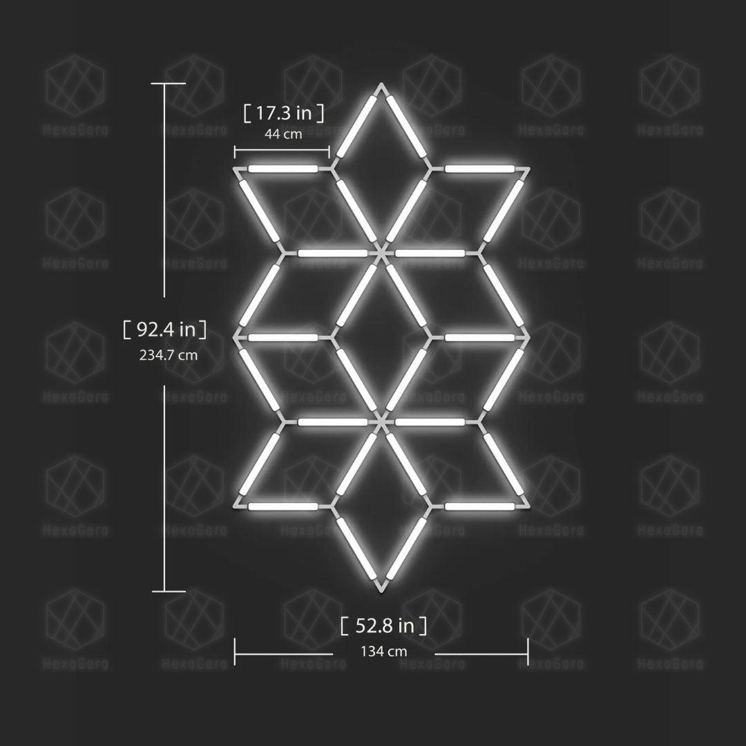 Large Geometric Lights Grid - 9 Diamonds - HexaGara