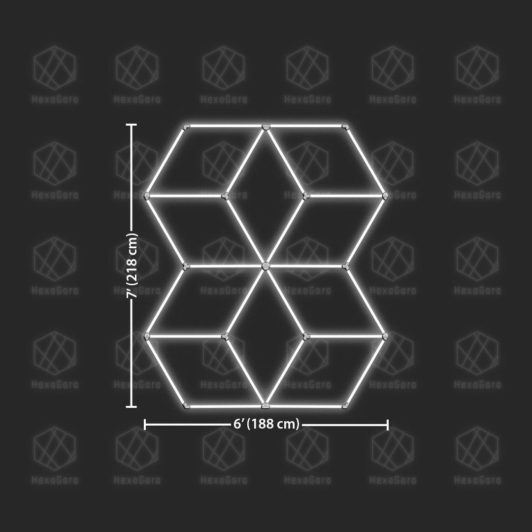 Geometric Lights Grid - 10 Diamonds (7' x 6'/ 2.2M x 1.9M)