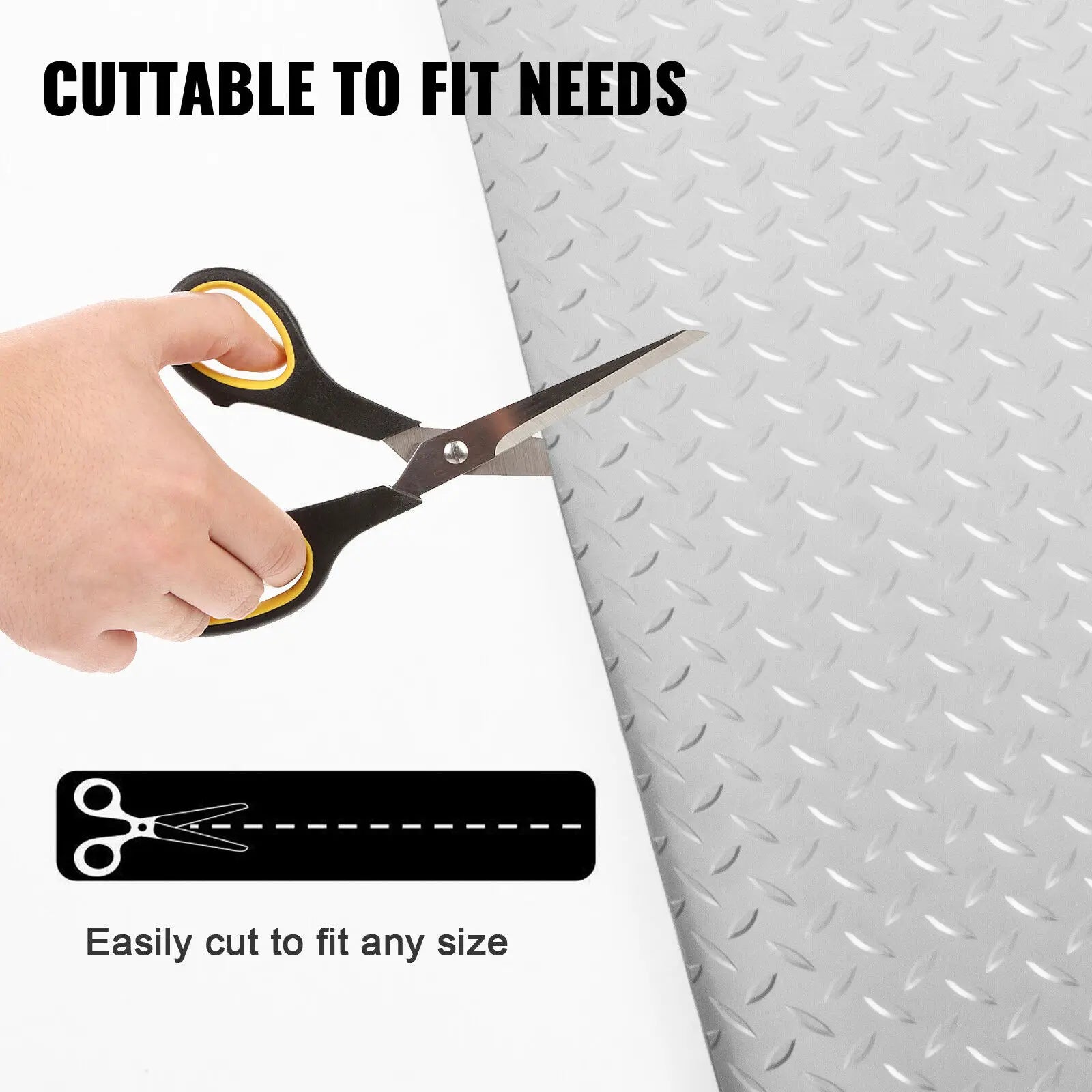 Heavy-Duty Diamond-Plate Roll-Out Garage Mat