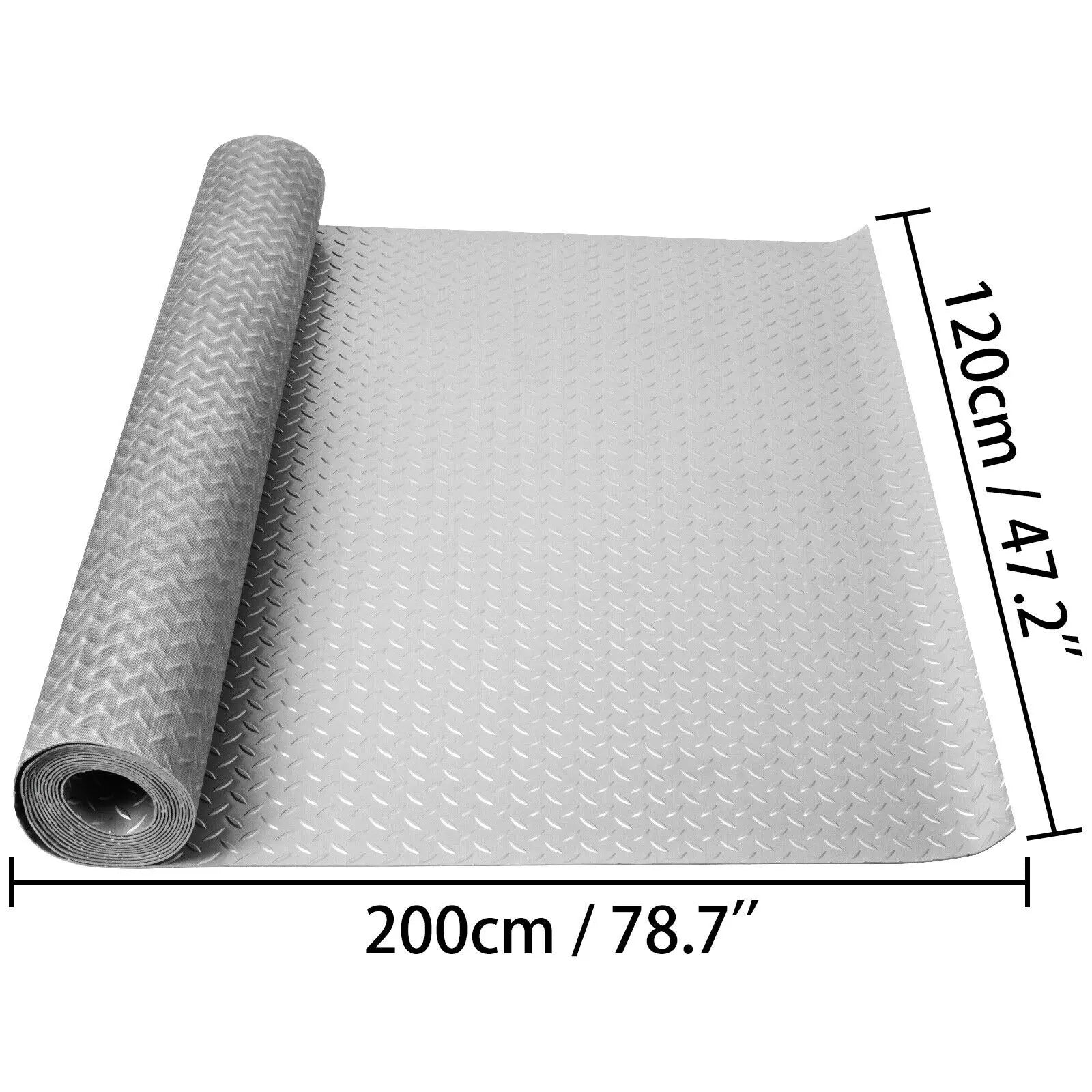 Tapis de garage robuste en tôle diamantée à enroulement