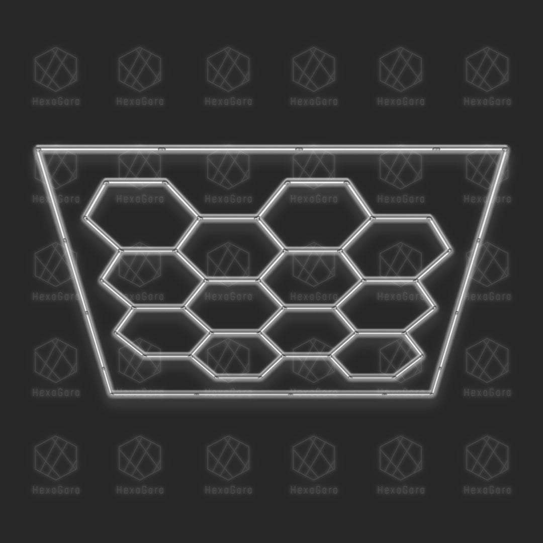 Hexagon Lights Grid - 12 Hexagon with Border (14' x 14'/ 4.2M x 4.3M)