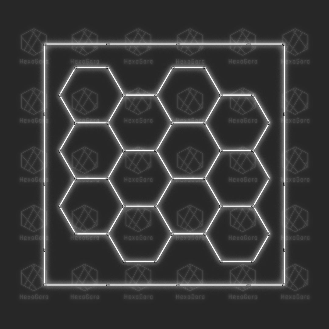 Hexagon Lights Grid - 12 Hexagon with Border (14' x 14'/ 4.2M x 4.3M)