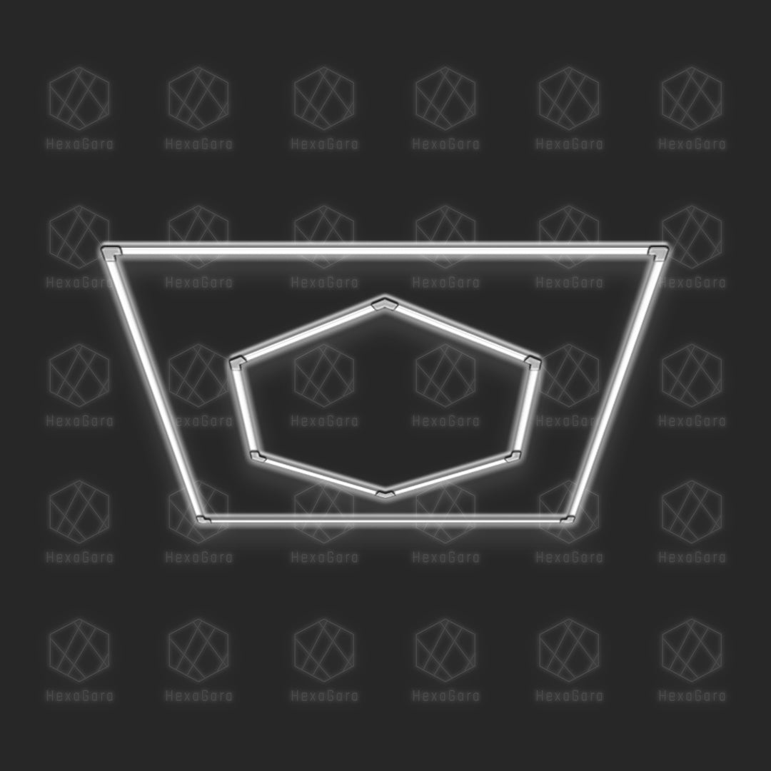 Hexagon Light Grid - 1 Hexagon with Border (6' x 4')