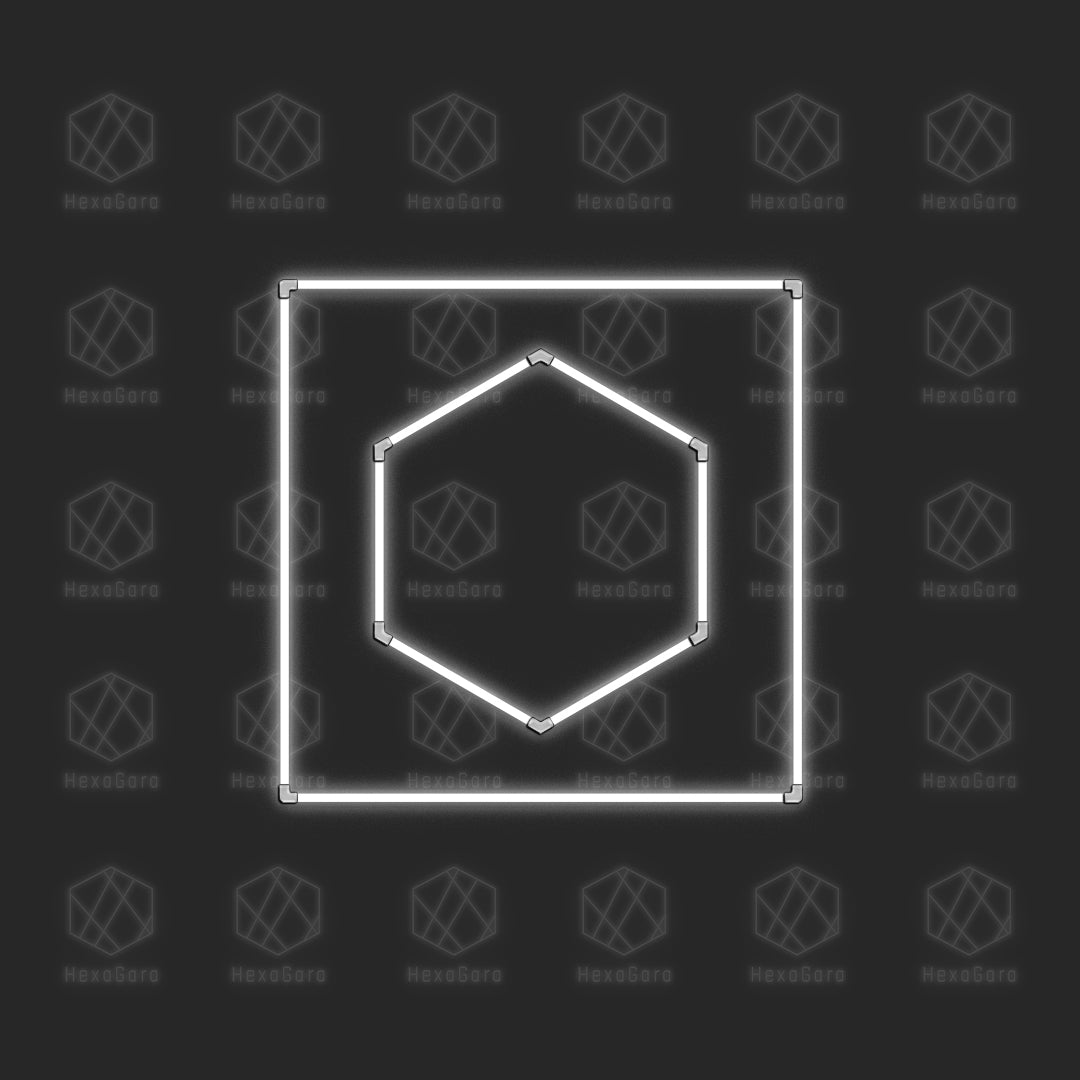 Hexagon Light Grid - 1 Hexagon with Border (6' x 4')