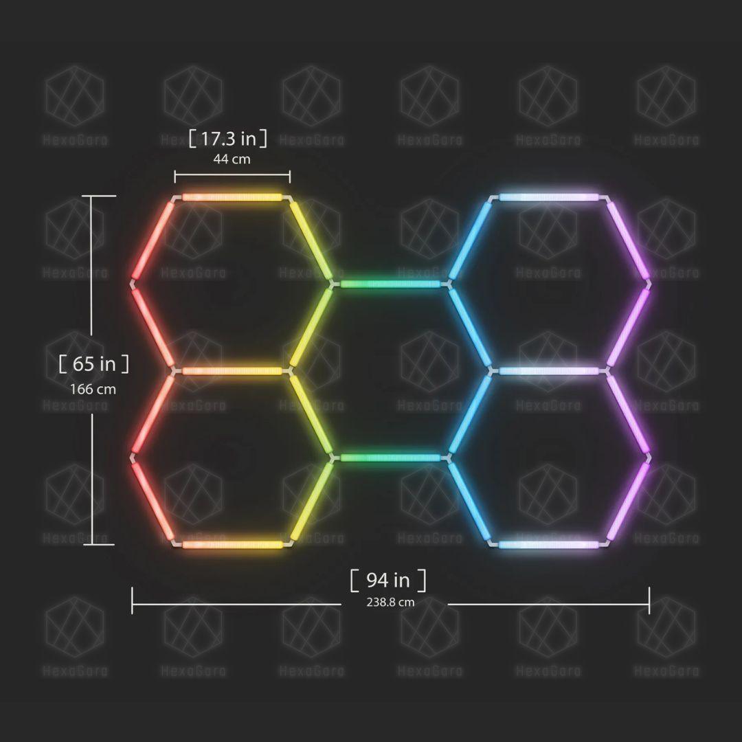 RGB Hexagonal Lights Grid - 5 Hex - HexaGara