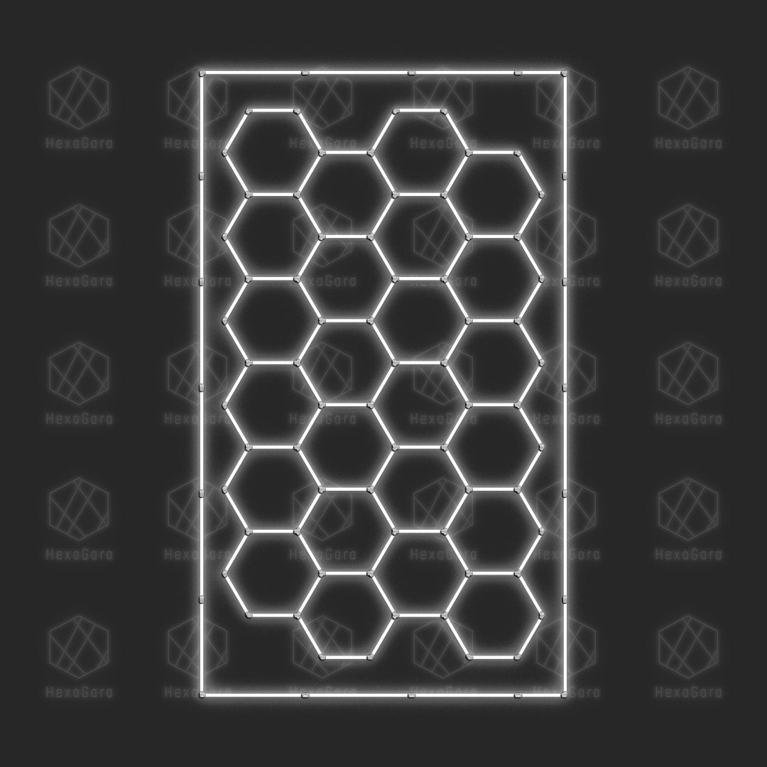 Hexagon Lights Grid - 24 Hexagon with Border (24' x 14'/ 7.3M x 4.2M)