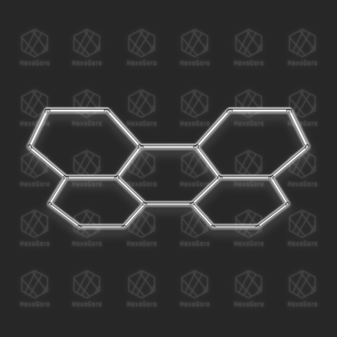 Grille lumineuse hexagonale - 5 hexagones
