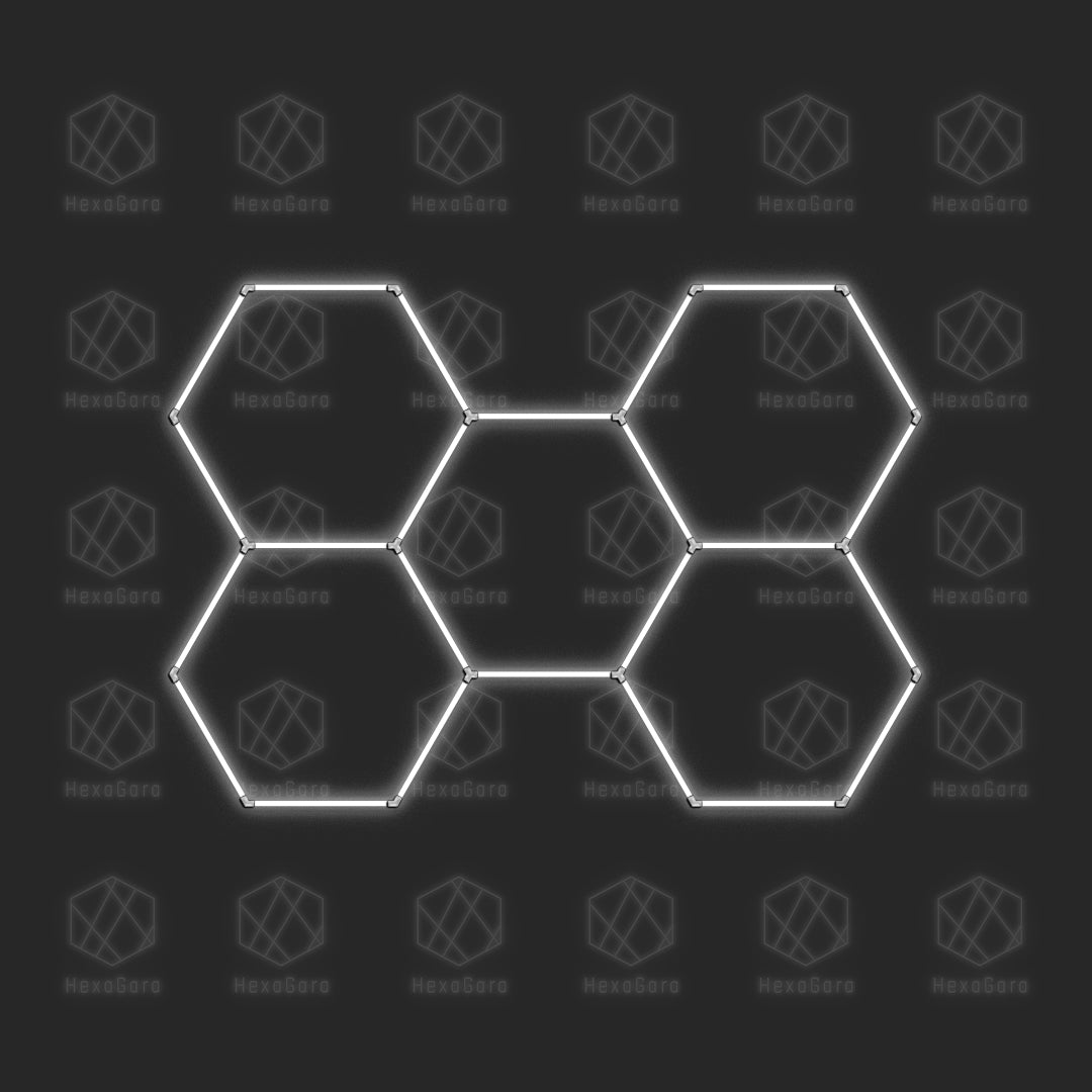 Grille lumineuse hexagonale - 5 hexagones