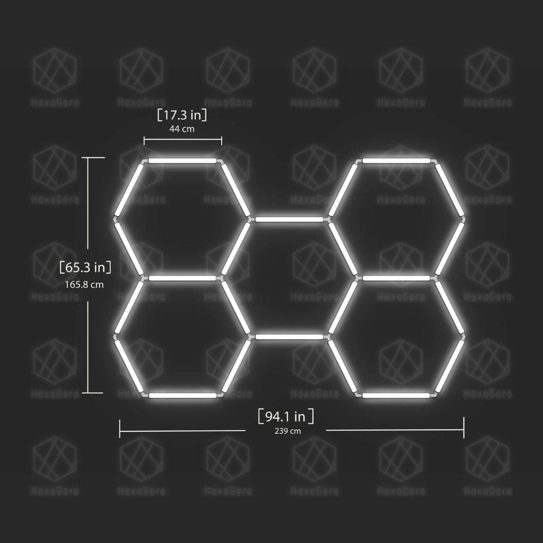 Hexagon Honeycomb LED Garage Lights - 5-28 Grid System, 6500K Ultra Daylight