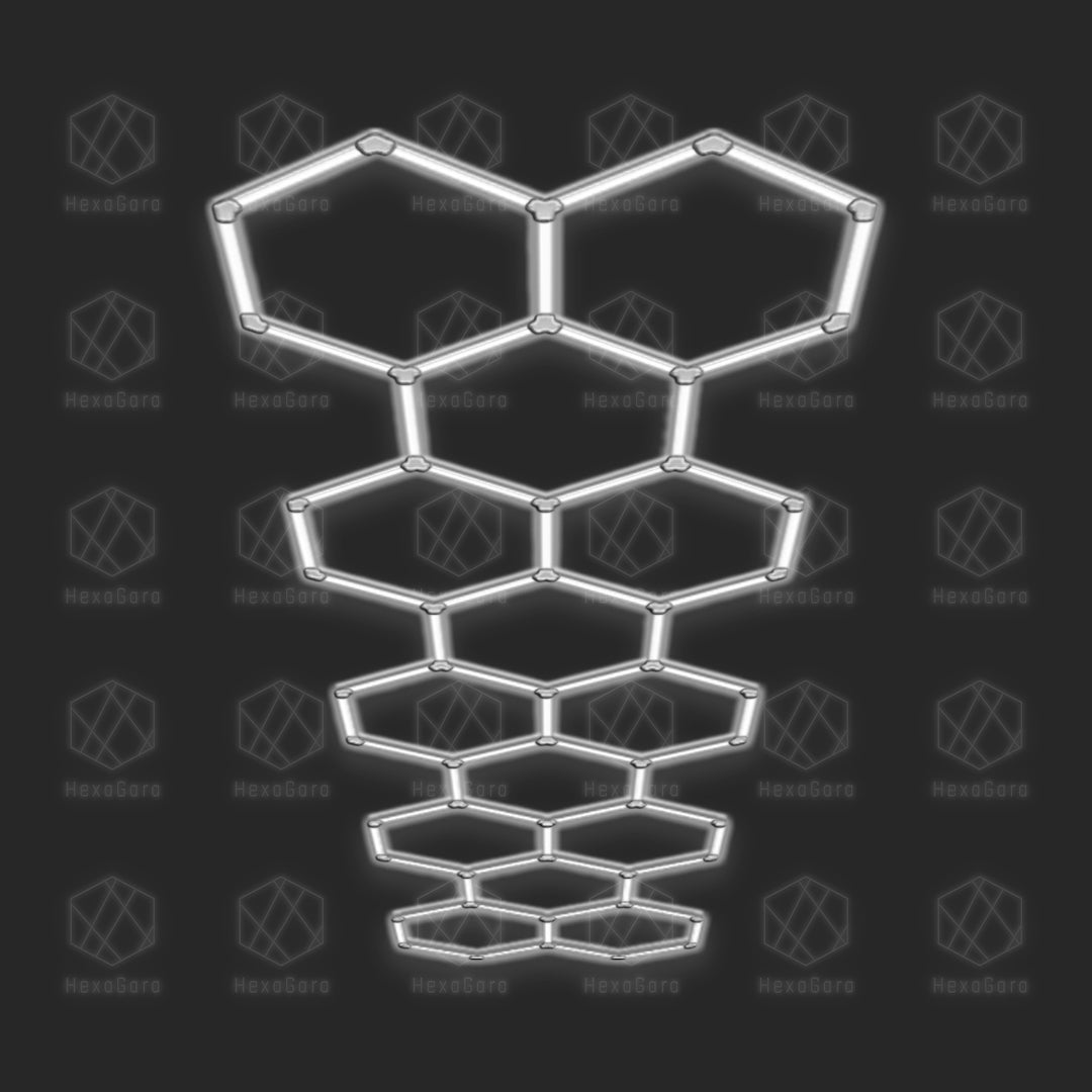 Hexagon Lights Grid - 14 Hexagons (5'3" x 21'8"/ 1.6M x 6.6M)