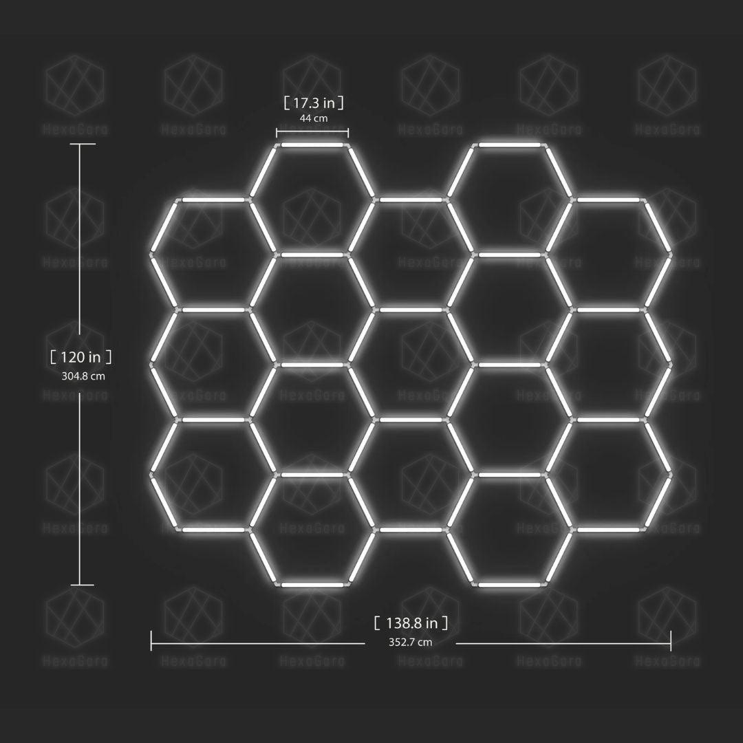 Hexagonal Lights Grid - 17 Hex - HexaGara