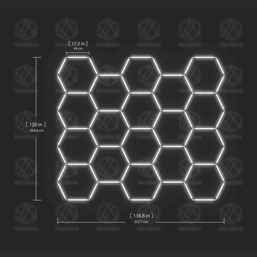 Hexagonal Lights Grid - 18 Hex - HexaGara