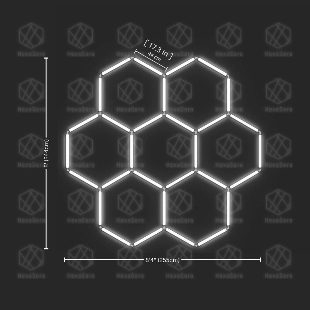 Grille lumineuse hexagonale - 7 Hex - Nid d'abeille