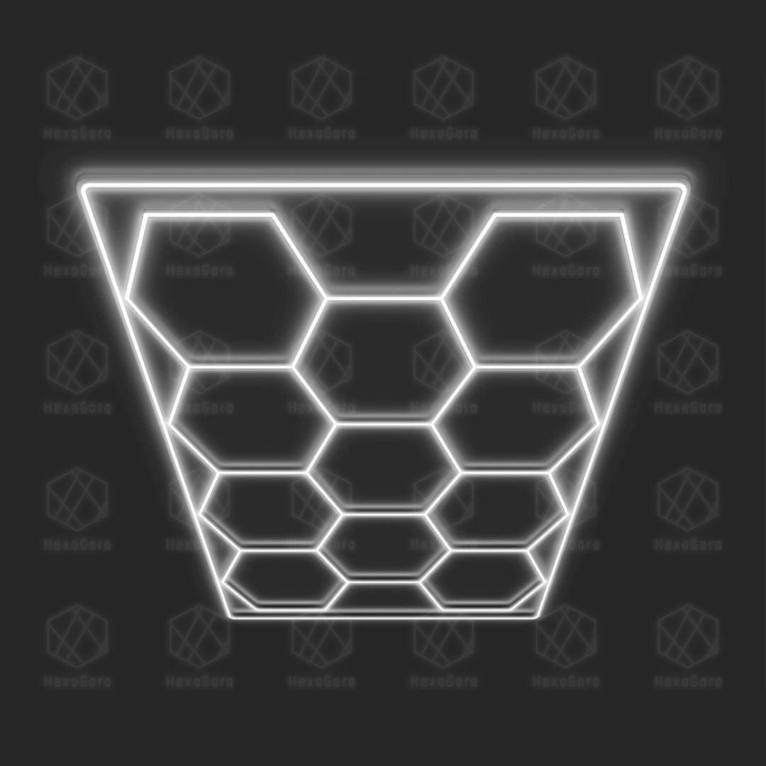 Hexagonal Lights Grid - 11 Hex With Border - HexaGara