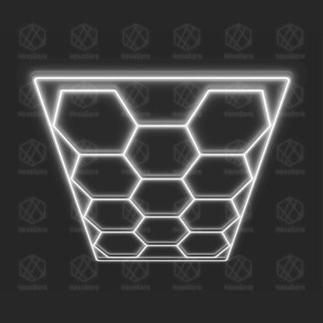 Hexagonal Lights Grid - 11 Hex With Border - HexaGara