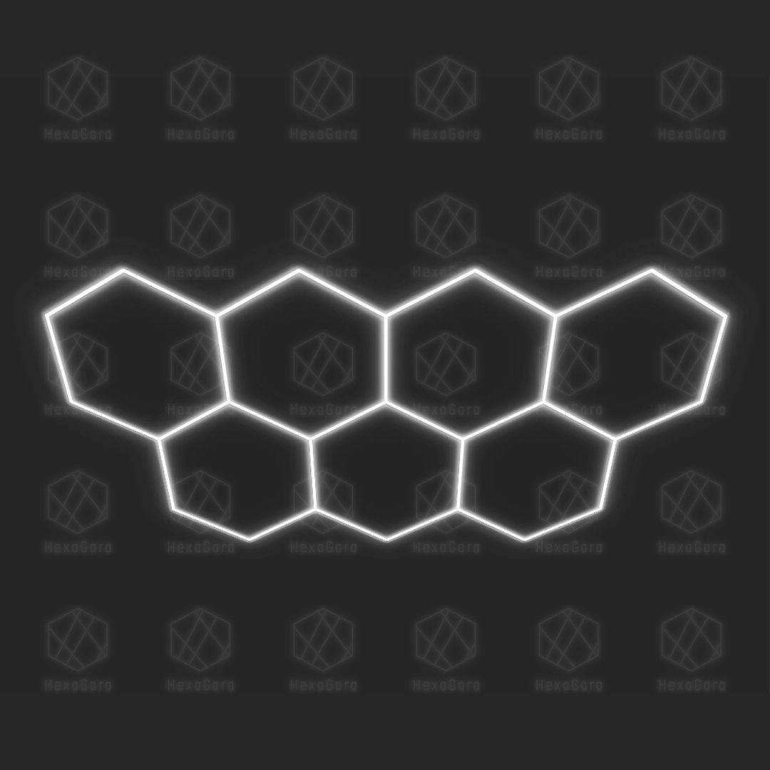 Hexagonal Lights Grid - 7 Hex - Long - HexaGara