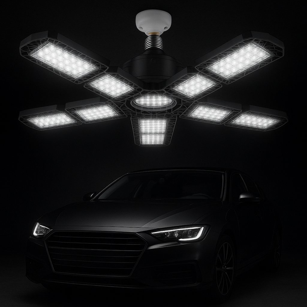 Super Bright Multi-Directional Ceiling Garage Lights - 10 Panels (15k Lumens)