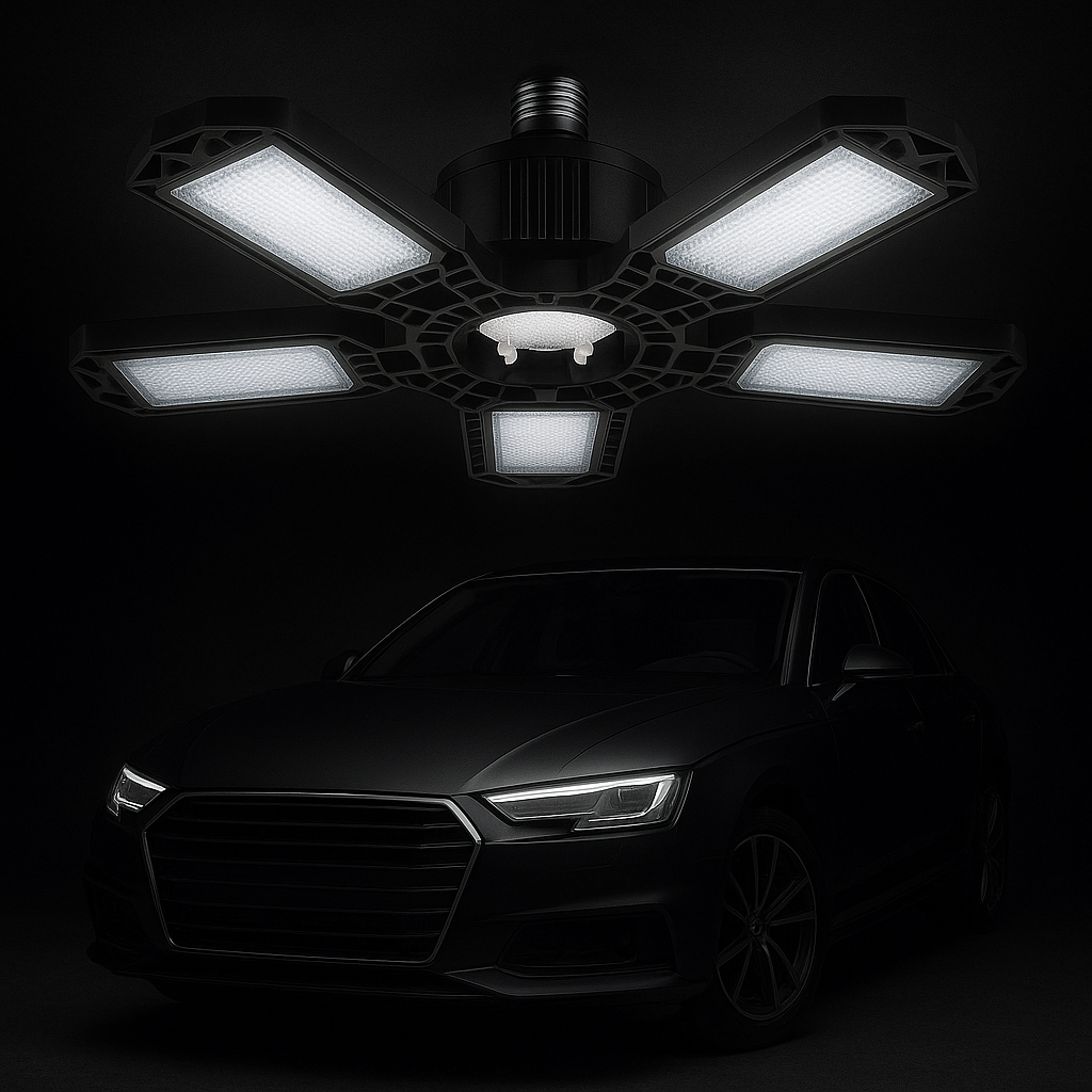 Super Bright Multi-Directional Ceiling Garage Lights - 5 Panels (15k Lumens)