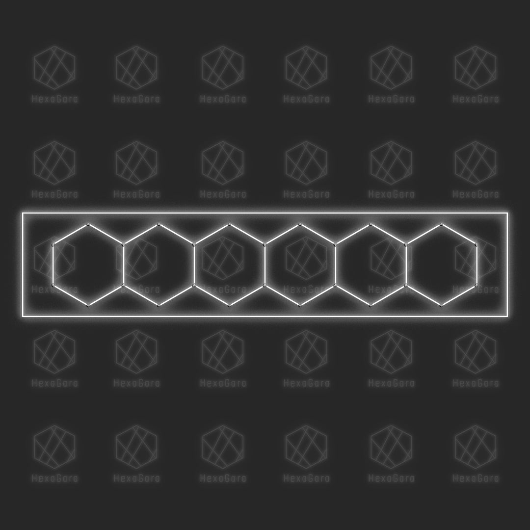 Oversized Hexagonal Lights - 6 Hex with Border (41' x 8'/ 12.6M x 2.4M) - HexaGara