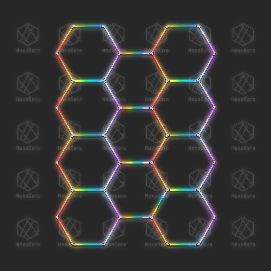 RGB Hexagon Lights Grid - 11'1" x 8' (11 Hexagons)