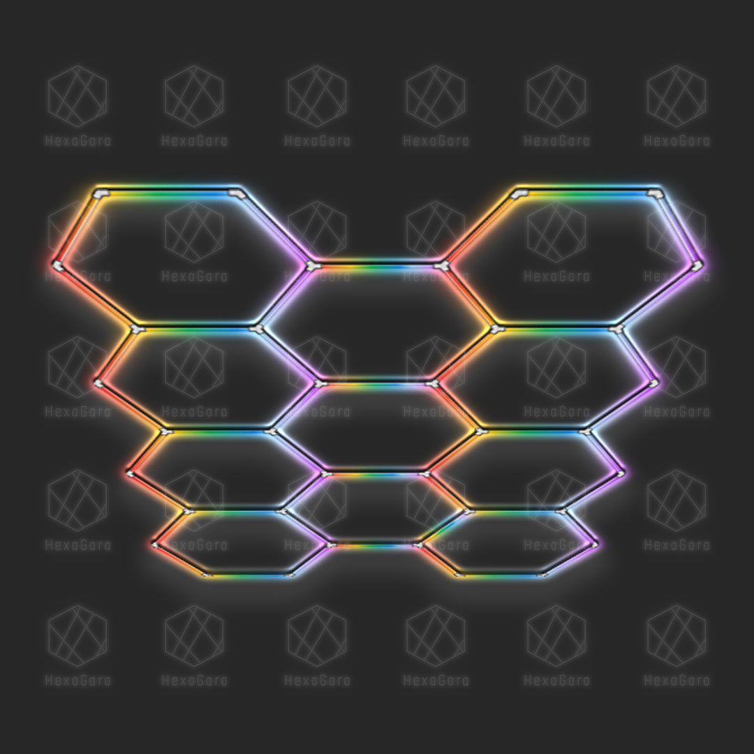 RGB Hexagon Lights Grid - 11'1" x 8' (11 Hexagons)