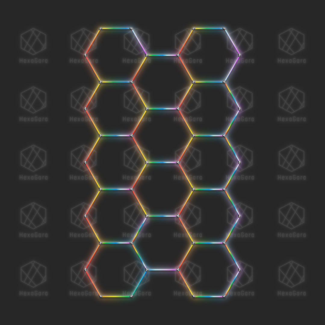 RGB Hexagon Lights Grid - 8' x 13'11" (14 Hexagons)