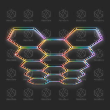 RGB Hexagon Lights Grid - 8' x 13'11" (14 Hexagons)