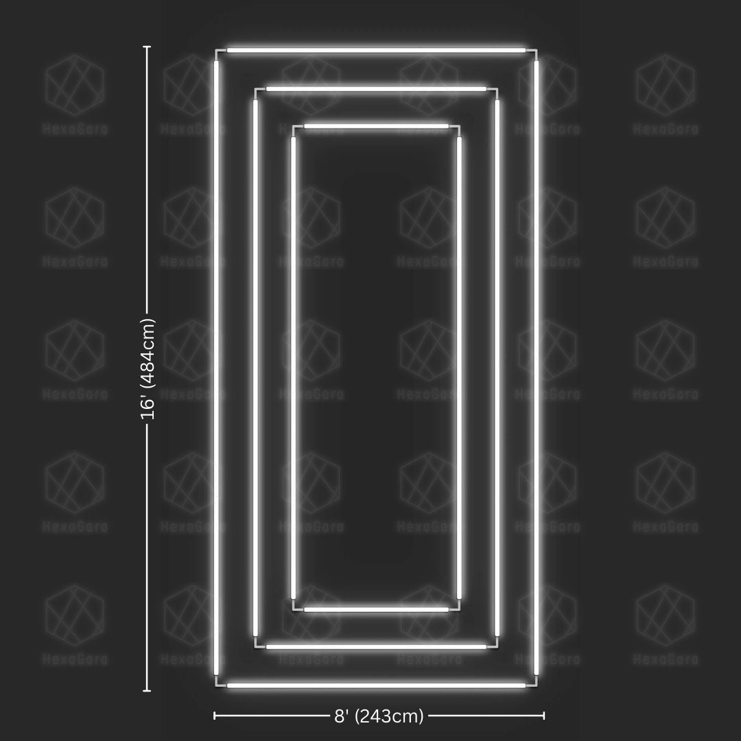 Rectangular Grid Light Triple Rectangle Light Grid 16x8 ft | HexaGara