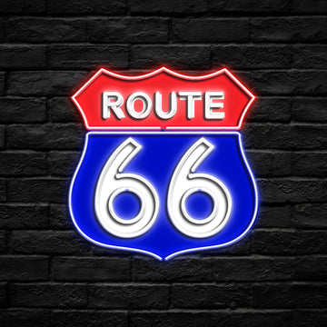 Route 66 Glass Neon Sign – Vintage - HexaGara