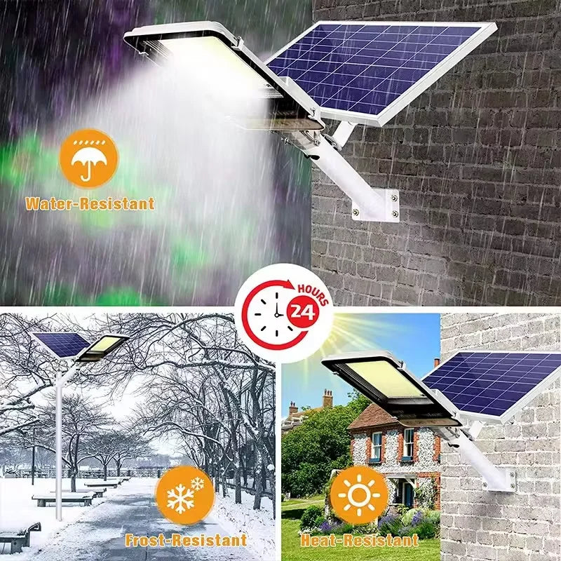 300W Solar Flood Light with Remote - Aluminum, IP65 - HexaGara