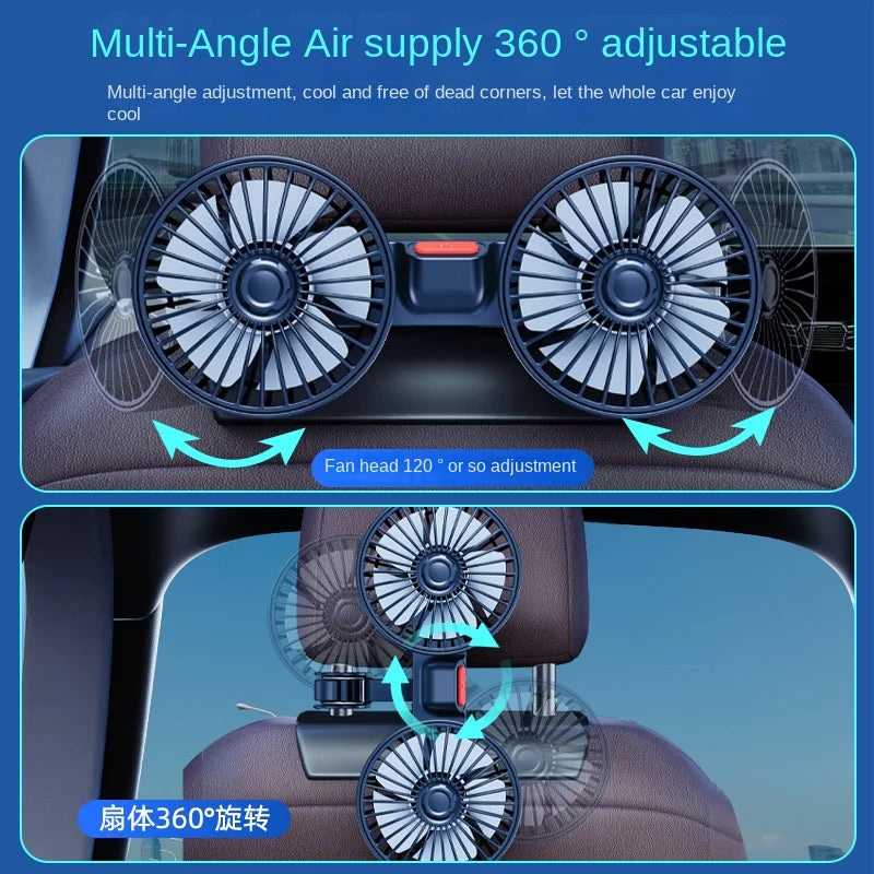 USB Dual-Head Car Cooling Fan