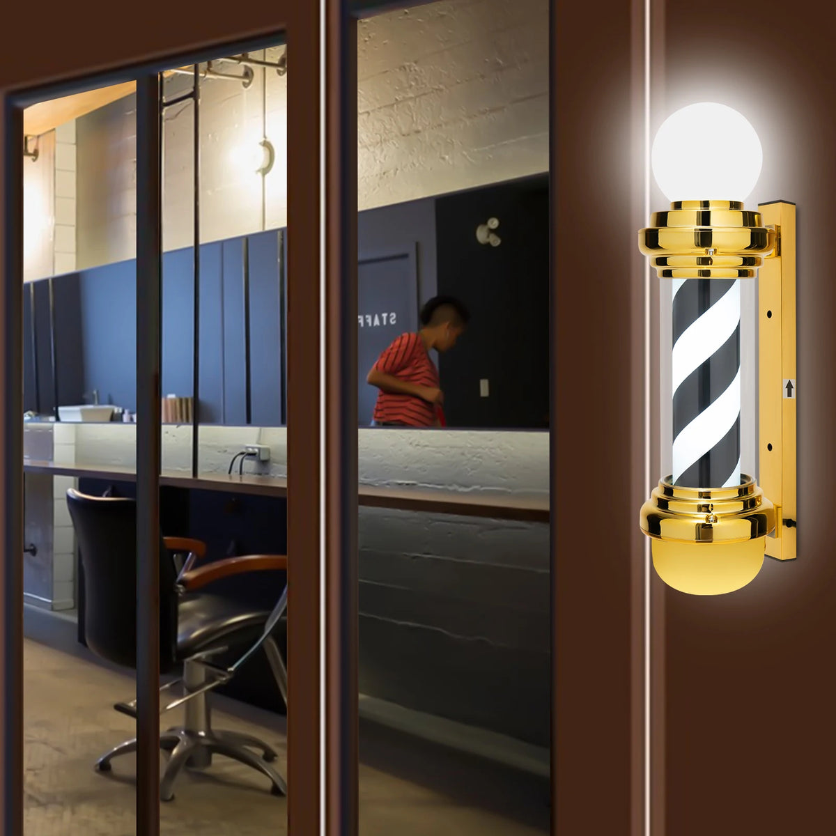 Light For Razor Barber Barber LED Pole Light (Gold Caps, 68cm x 23cm) – HexaGara