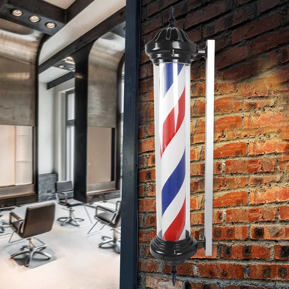 Barber Pole Lights (Black Caps, 102cm x 25cm)