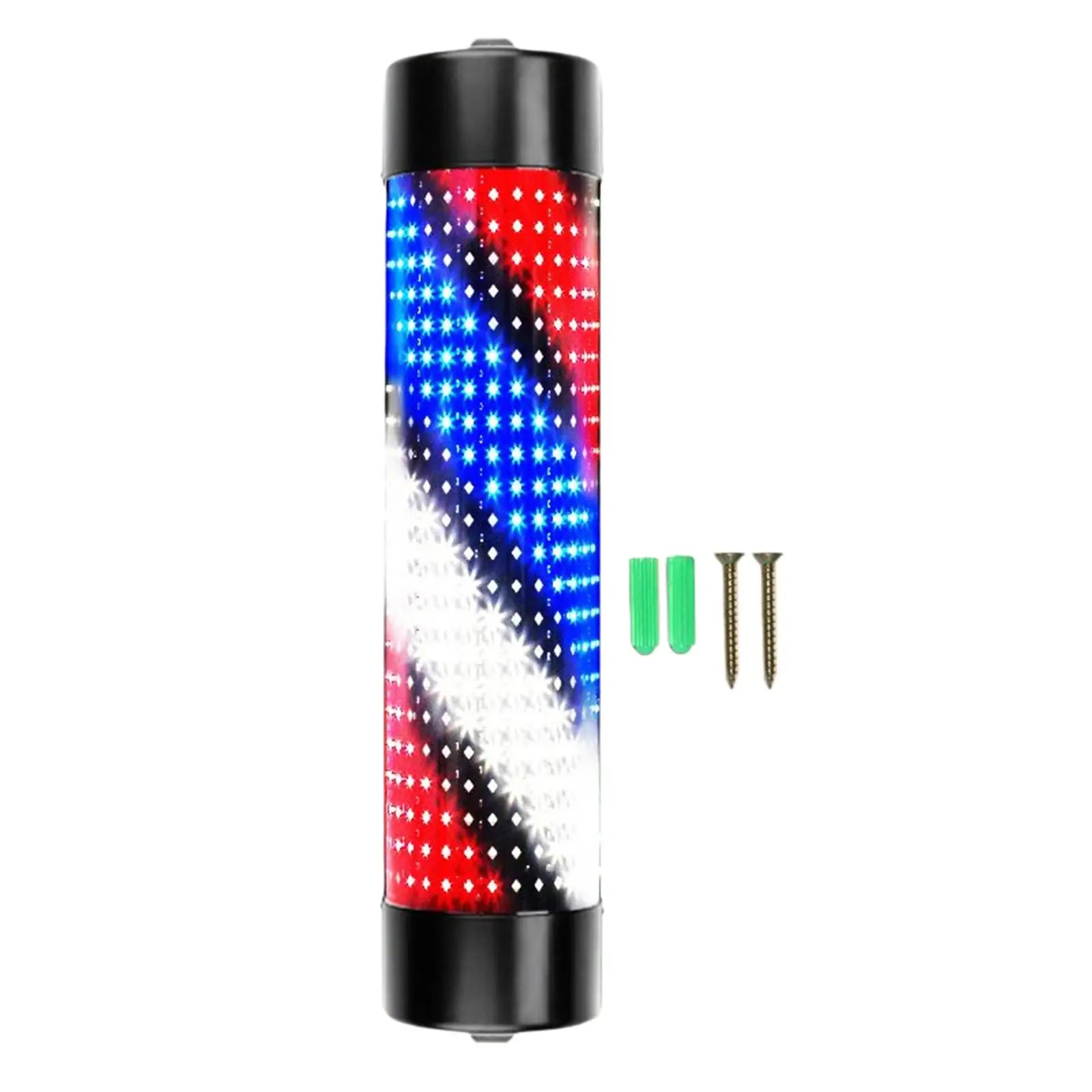 Rotating LED Barber Pole Light – 15 cm × 65 cm Gold Caps