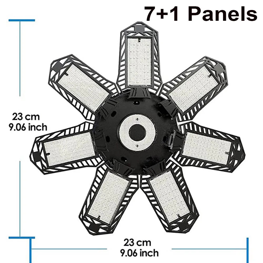 Multi-directional Garage Ceiling Lights (7 Panels, 15k Lumens)