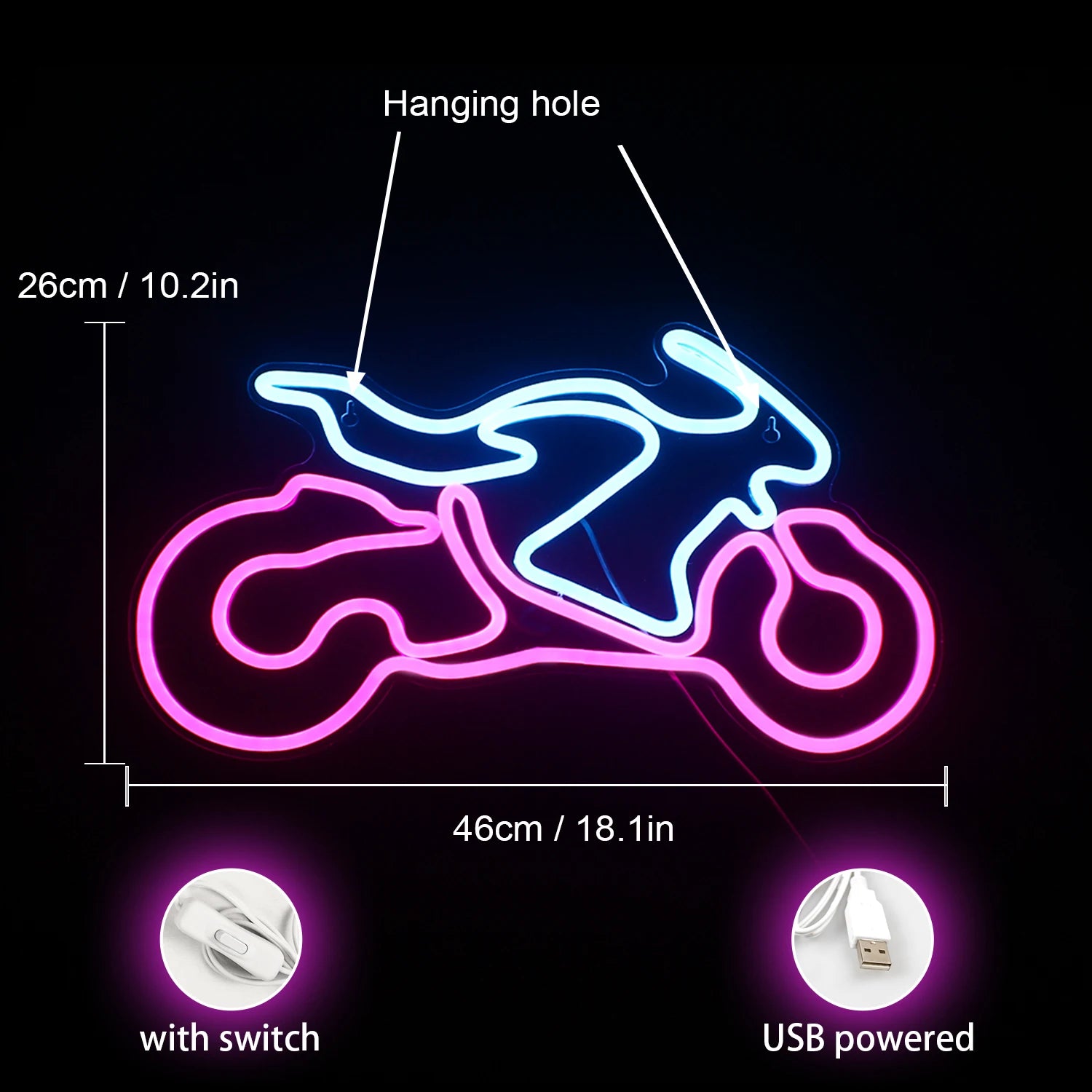 Motorbike LED Neon Sign - HexaGara