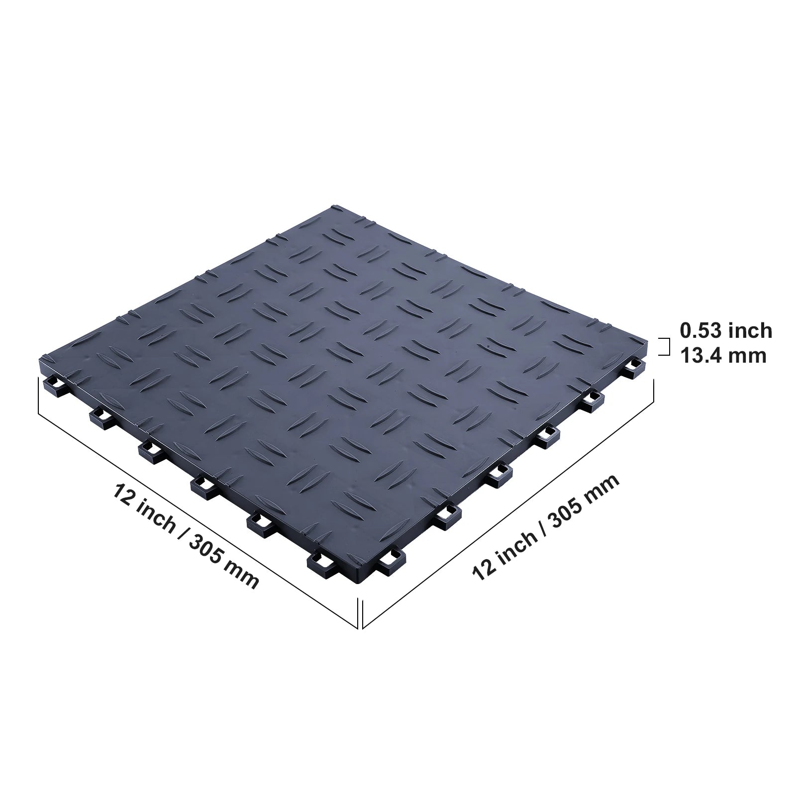 Diamond-Plate Interlocking Garage Floor Tiles (25/50 sq. ft. Packs)