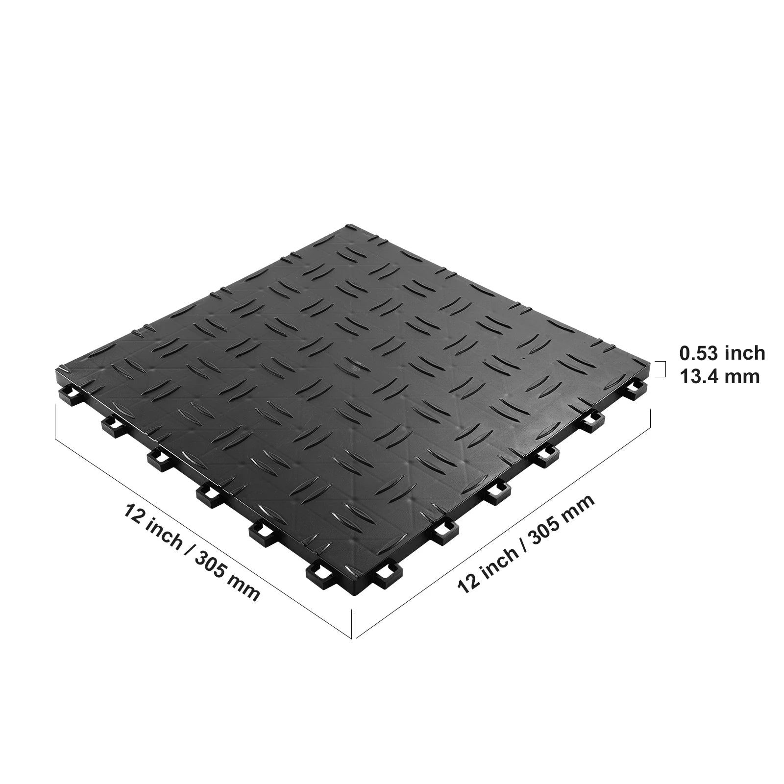 Diamond-Plate Interlocking Garage Floor Tiles (25/50 sq. ft. Packs)