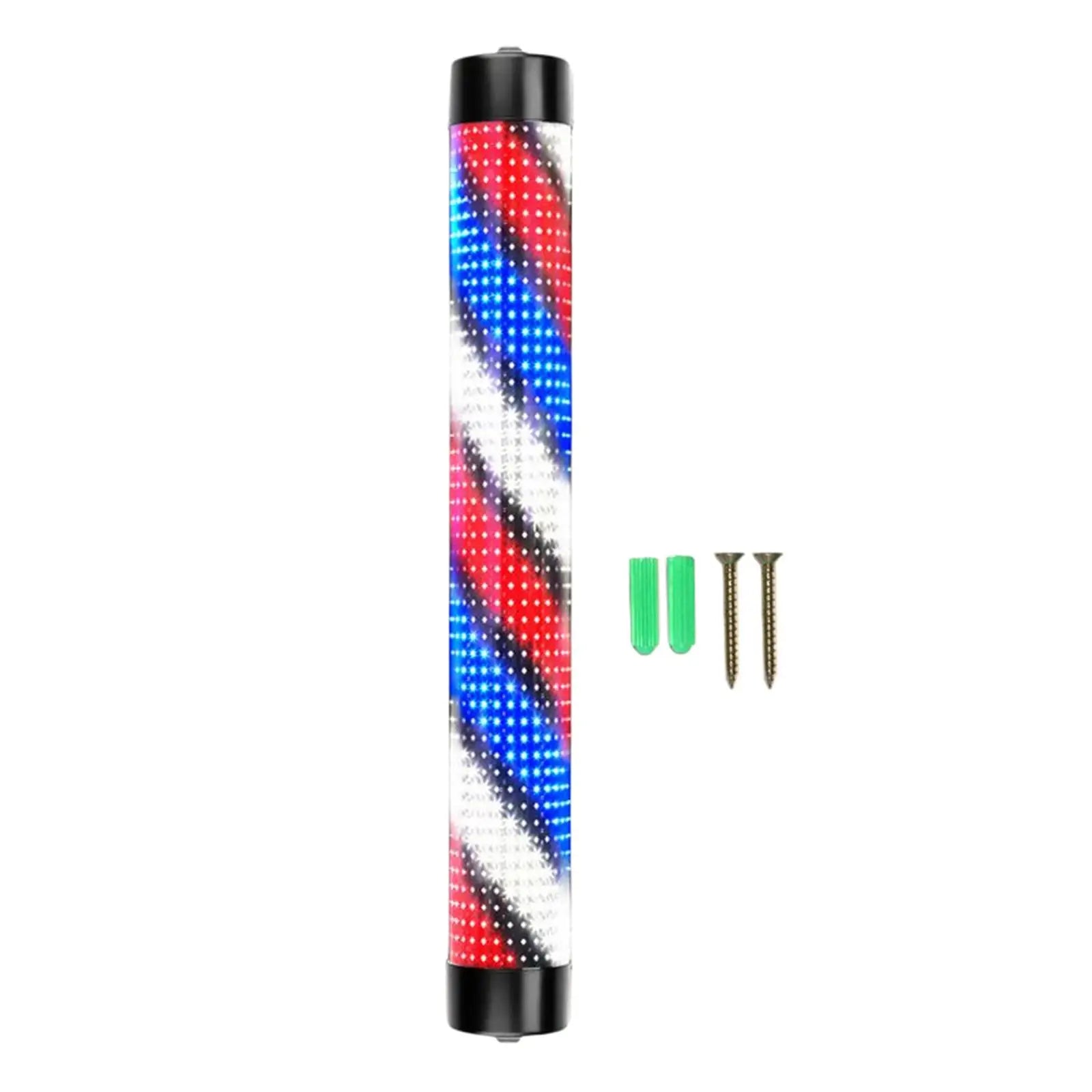 Rotating LED Barber Pole Light – 15 cm × 65 cm Gold Caps