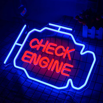 Check Engine LED Neon Sign - HexaGara