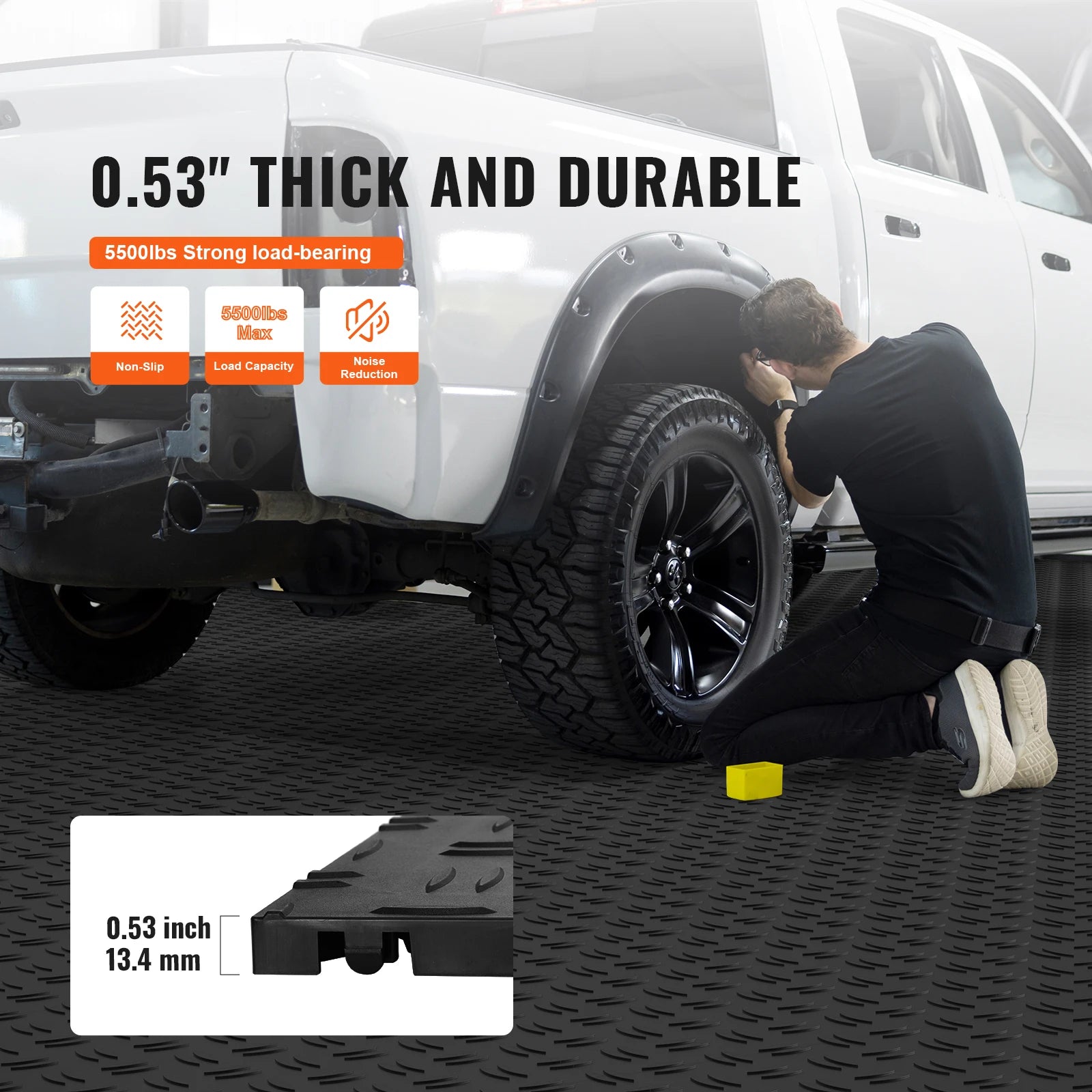 Diamond-Plate Interlocking Garage Floor Tiles (25/50 sq. ft. Packs)