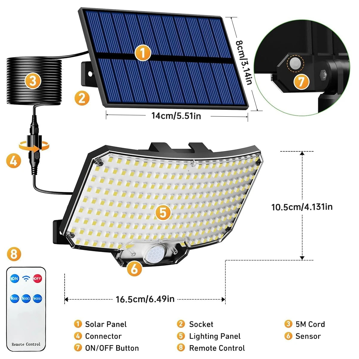 Motion Sensor Solar Flood Lights (234 LEDs) - HexaGara