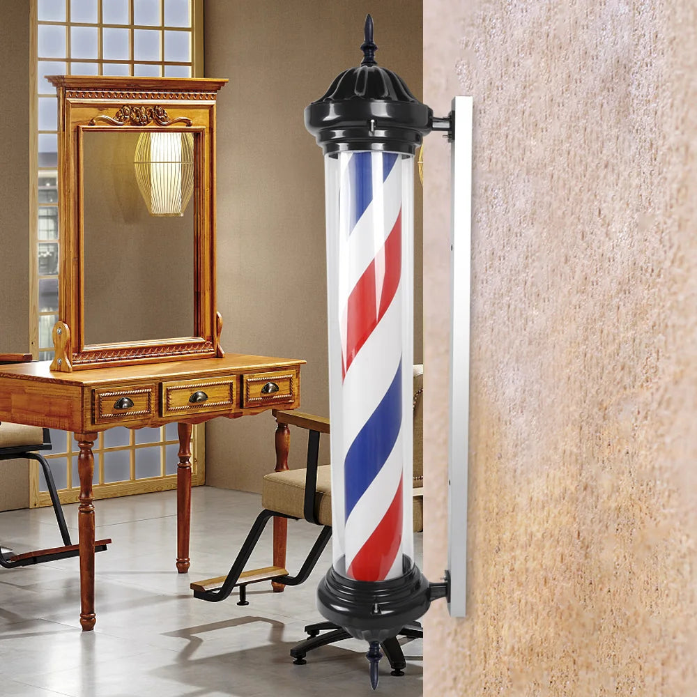 Barber Pole Lights (Black Caps, 102cm x 25cm)