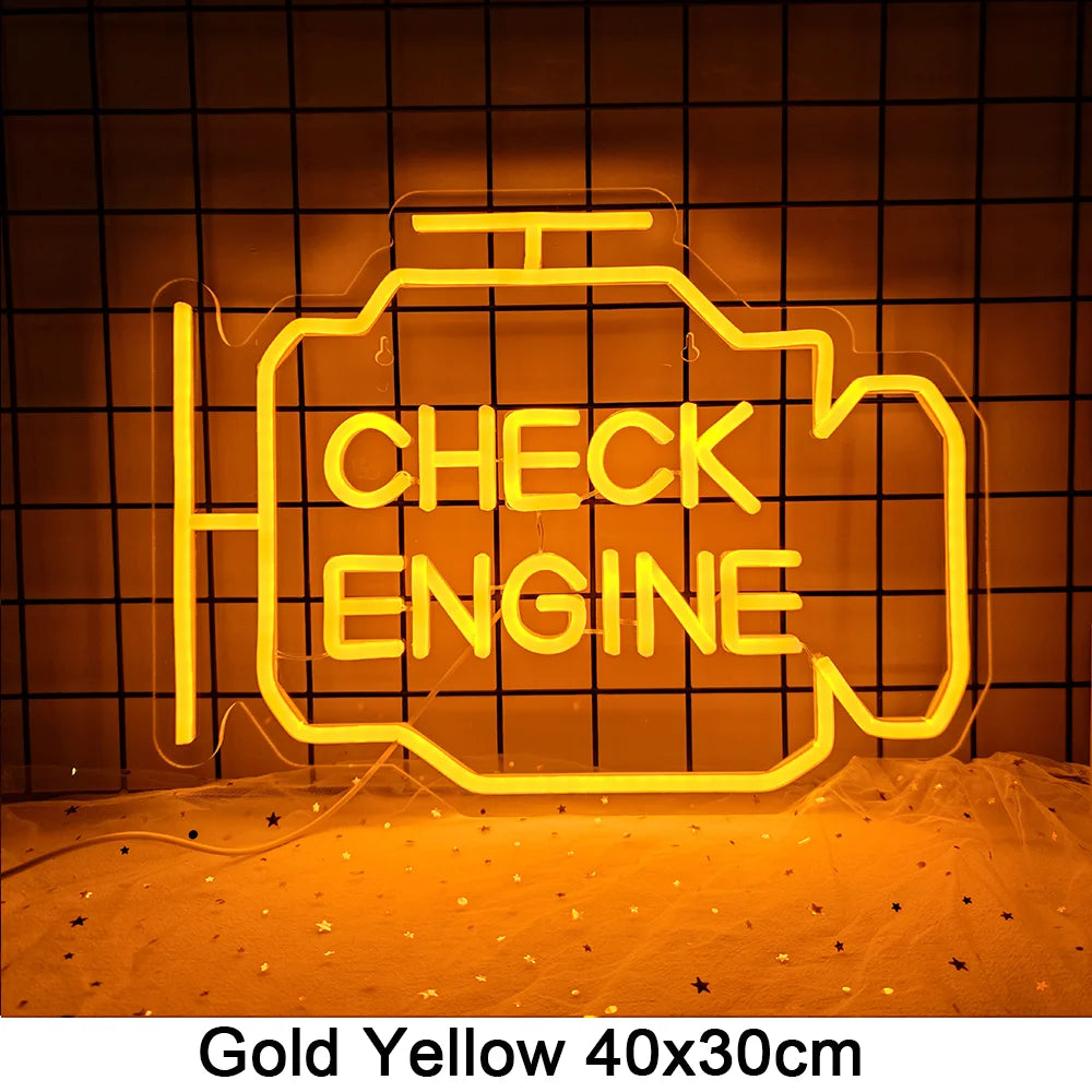 Check Engine LED Neon Sign - HexaGara